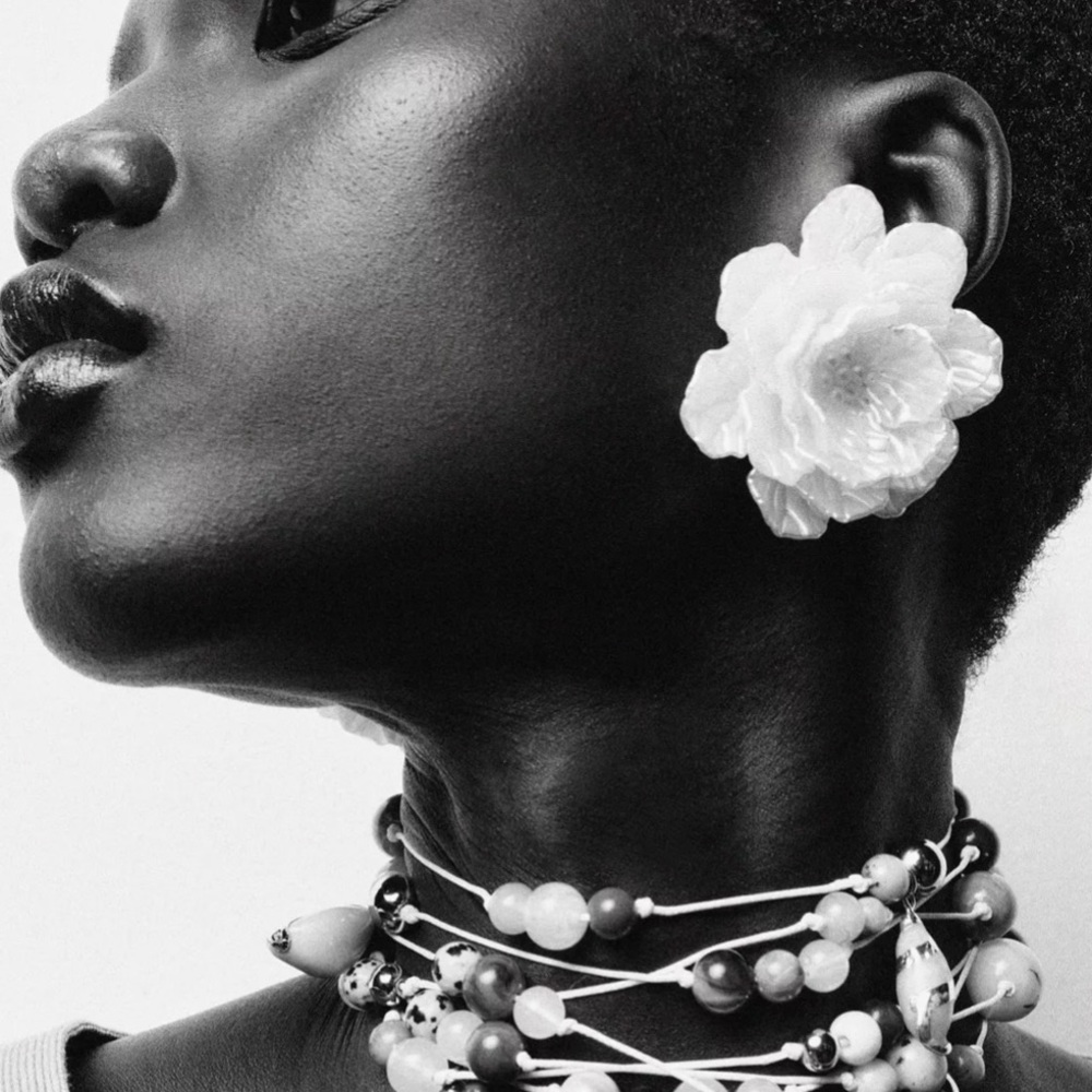 Zara Embossed Flower Earrings